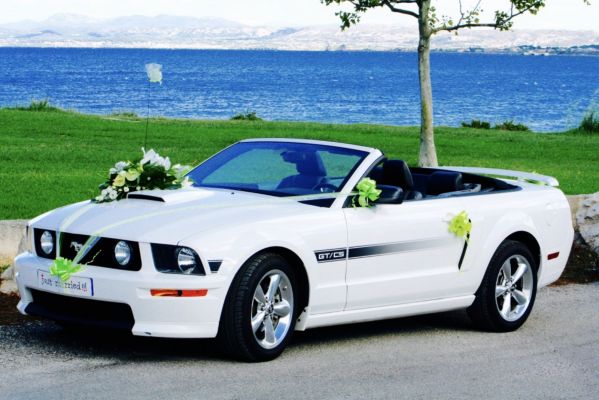 location voiture mariage mustang cabriolet blanche